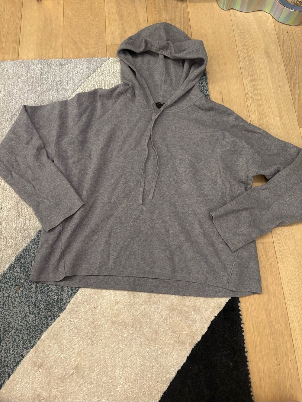 Banana Republic Gray Hooded Women's Pullover Sweater Size XL Rayon Viscose Blend